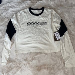 NWT Vans cropped, long sleeve shirt